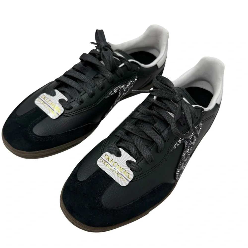 Skechers Women’s Size 7 Hotshot Sneakers Shimmery Rhinestones Black New